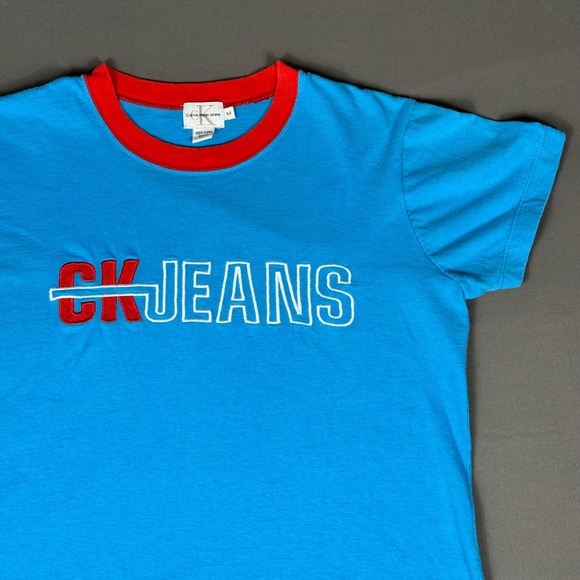 Calvin Klein Jeans Tops - Calvin Klein CK Jeans Vintage Blue Unisex Medium T Shirt 90s Y2k